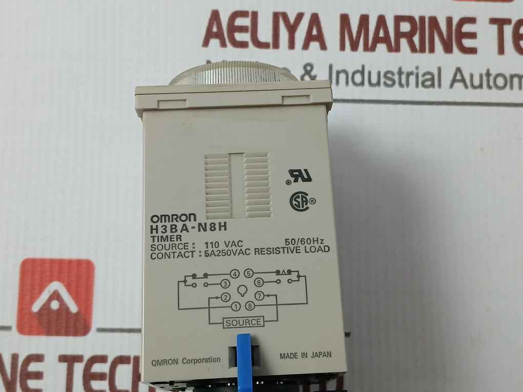 Omron H3Ba-n8H Timer 0-12Sec 110Vac 50/60Hz 5A
