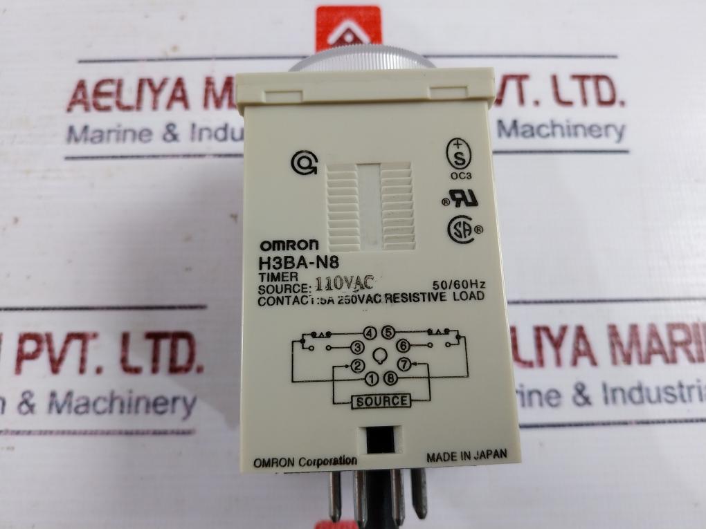 Omron H3Ba-n8 Solid State Timer 0-30Min 110Vac 50/60Hz