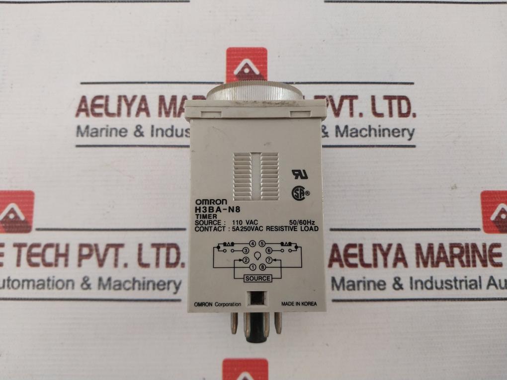 Omron H3Ba-n8 Solid State Timer 0–3 Sec 110 Vac 50/60Hz