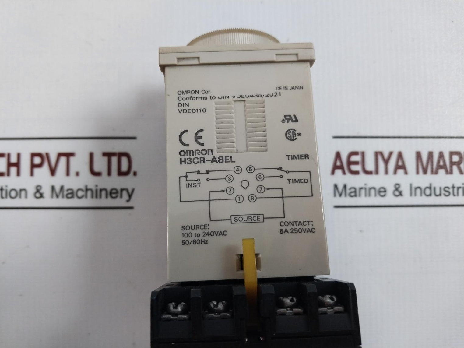 Omron H3Cr-a8El Timer 100 240Vac 50/60Hz 5A 250Vac 250V 5A