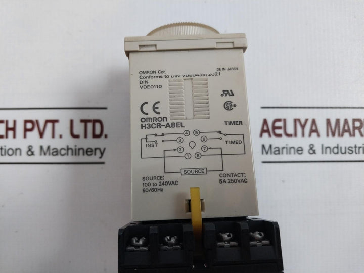 Omron H3Cr-a8El Timer 100 240Vac 50/60Hz 5A 250Vac 250V 5A