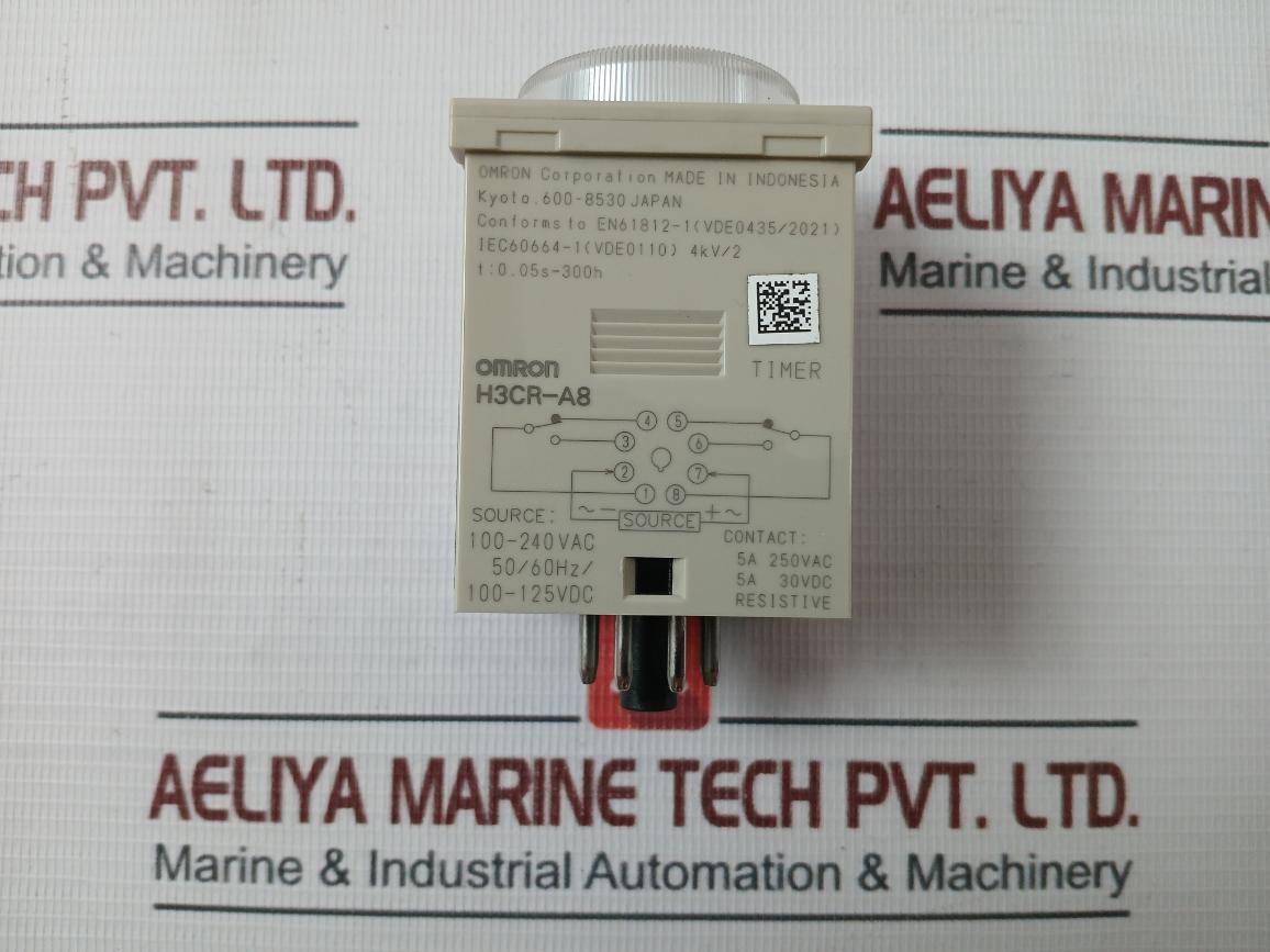Omron H3Cr-a8 Multifunctional Timer 100-240Vac 5A 250 Vac 0.05S-300H 4Kv/2