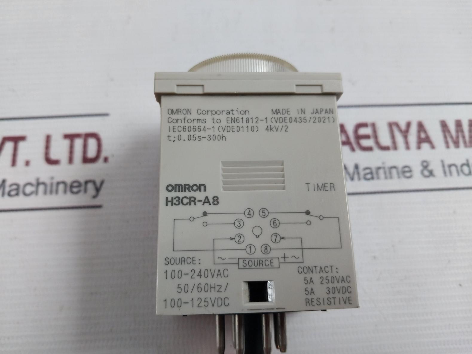 Omron H3Cr-a8 Solid-state Multi-functional Timer 100-240Vac 50/60Hz 0-3Min