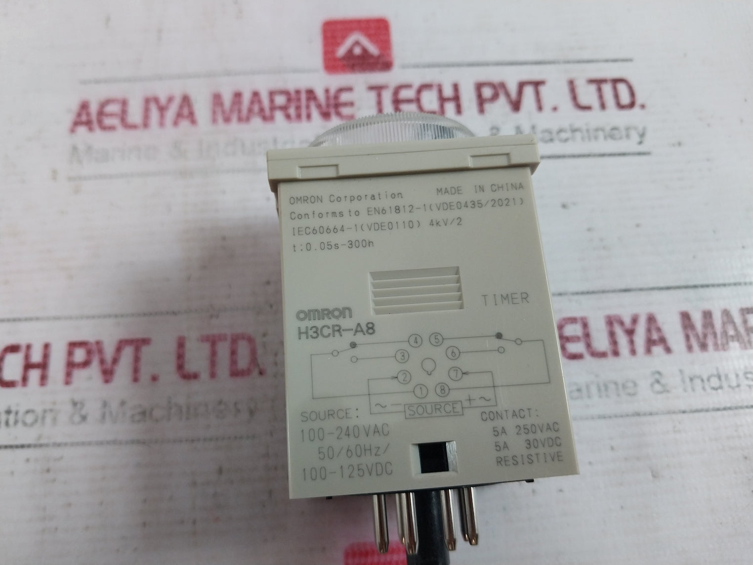 Omron H3Cr-a8 Solid-state Timer 100-240Vac 50/60Hz/ 100-125Vdc 5A 3C3Vkk9D