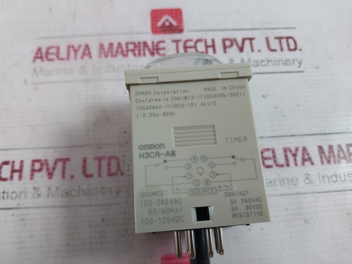 Omron H3Cr-a8 Solid-state Timer 100-240Vac 50/60Hz/ 100-125Vdc 5A 3C3Vkk9D