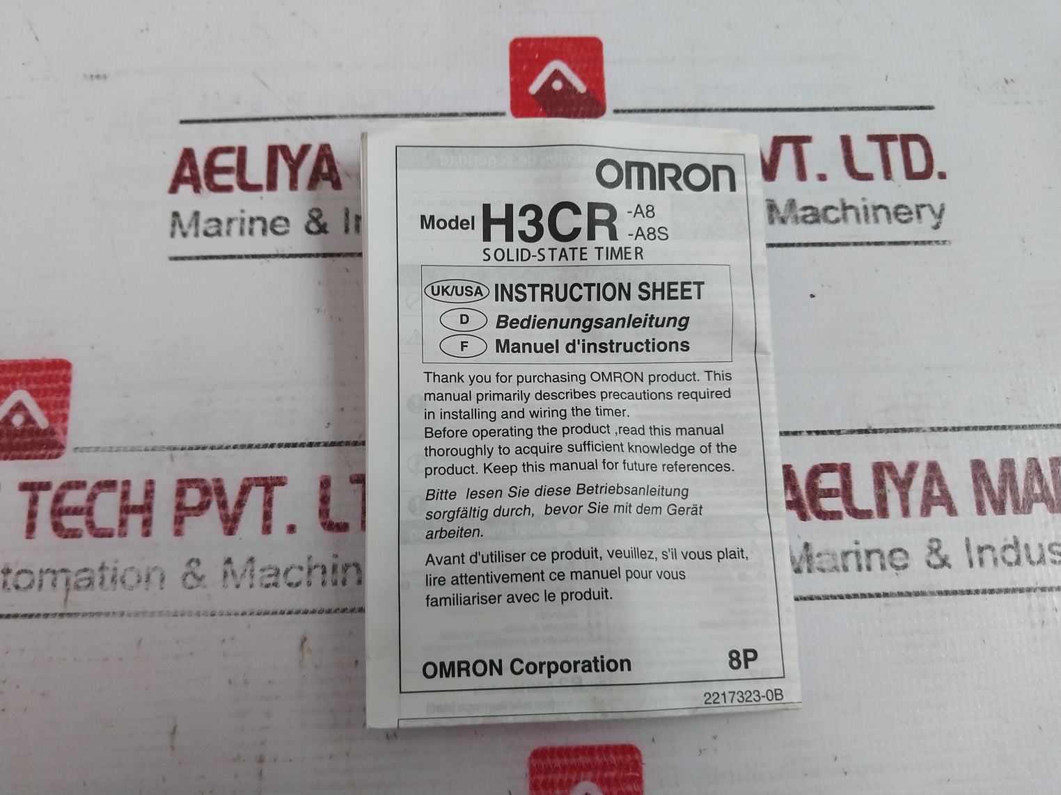 Omron H3Cr-a8 Solid-state Timer 100-240Vac 50/60Hz/ 100-125Vdc 5A 3C3Vkk9D