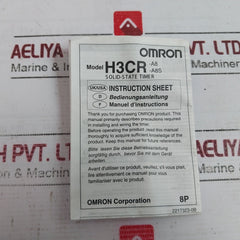 Omron H3Cr-a8 Solid-state Timer 100-240Vac 50/60Hz/ 100-125Vdc 5A 3C3Vkk9D