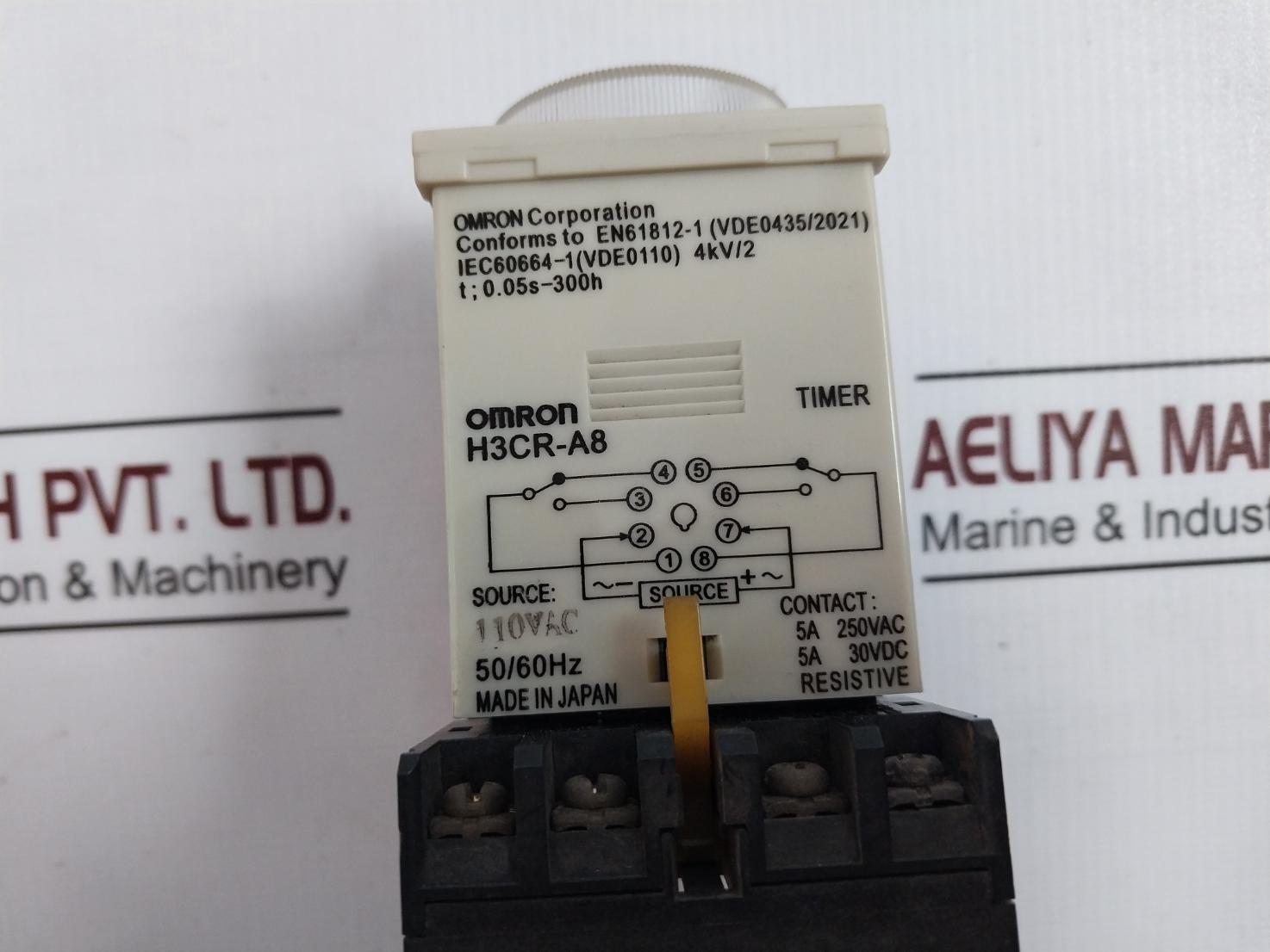 Omron H3Cr-a8 Solid-state Timer 110Vac 100-240V~ 50/60Hz 5A