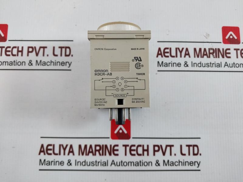 Omron H3Cr-a8 Timer Relay With Base P2Cf-08 0 To 30 Sec 24Vdc/Ac 50/60Hz Mode. A