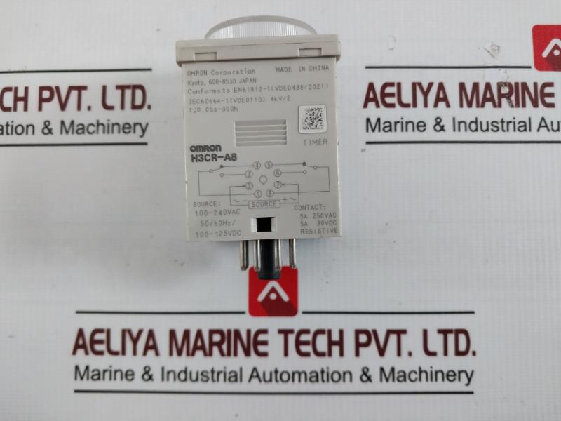 Omron H3Cr-a8 Timer Relay With Base P2Cf-08 En61812-1 50/60Hz/100-125 Vdc