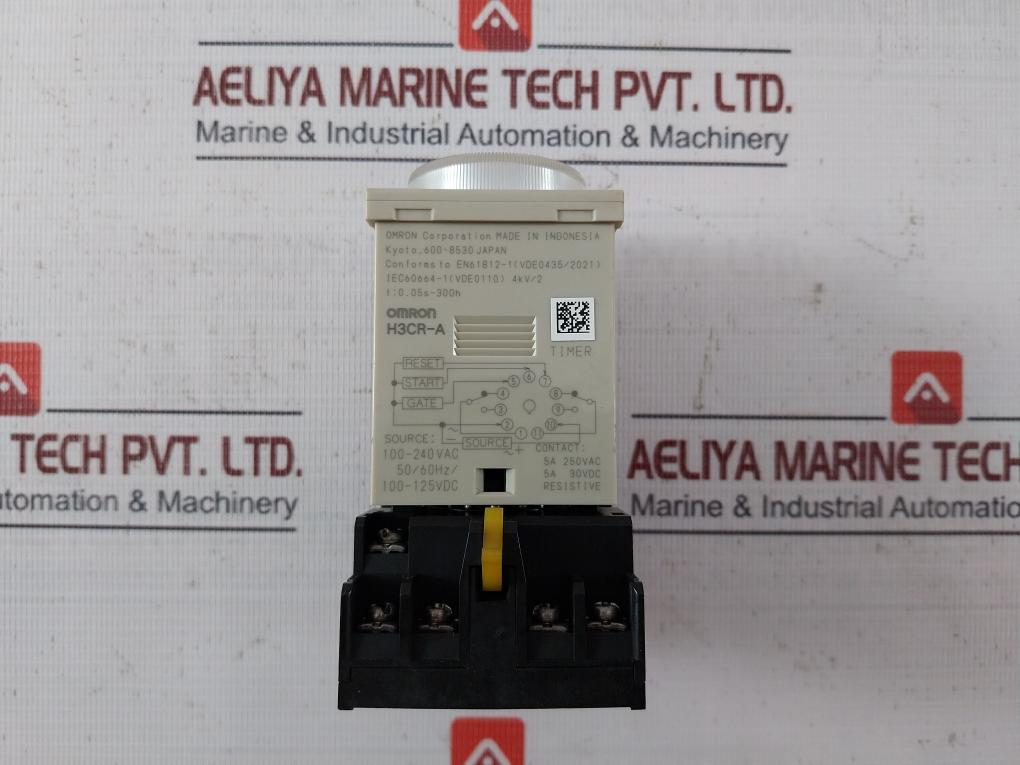 Omron H3Cr-a Analog Timer W/ Base Iec60664-1 50/60Hz 100-125Vdc 30V 0.05S-300H