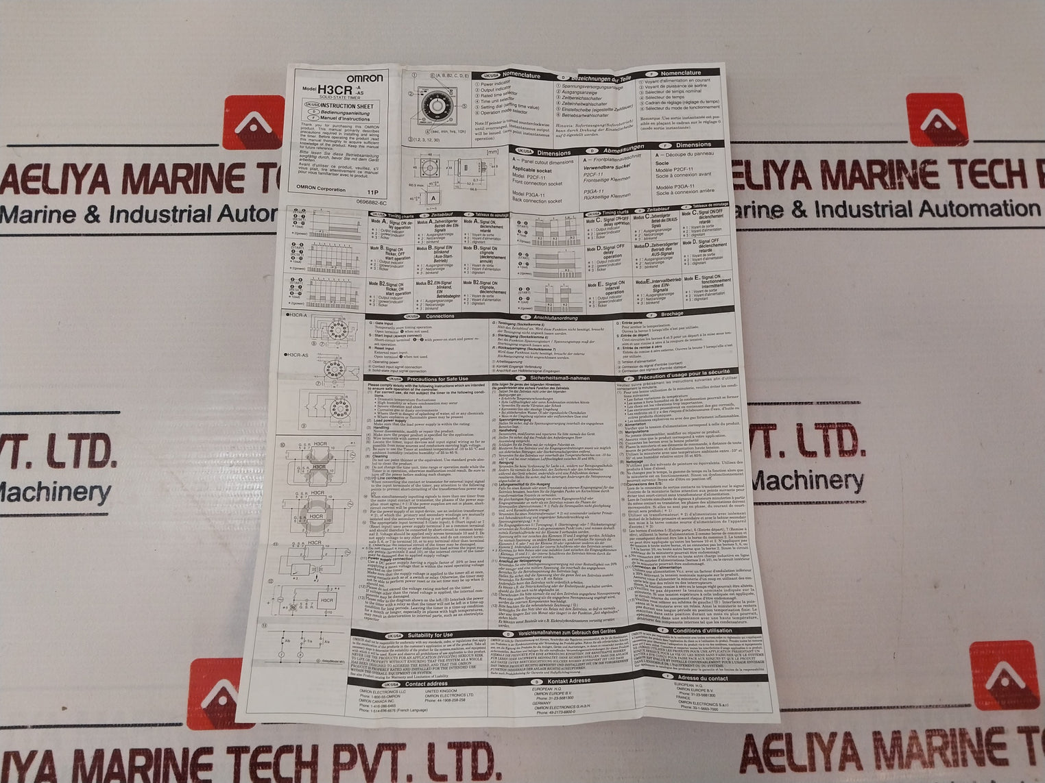 Omron H3Cr-a Electronic Timer 0-1.2 Min 24 Vdc/Ac 50/60 Hz