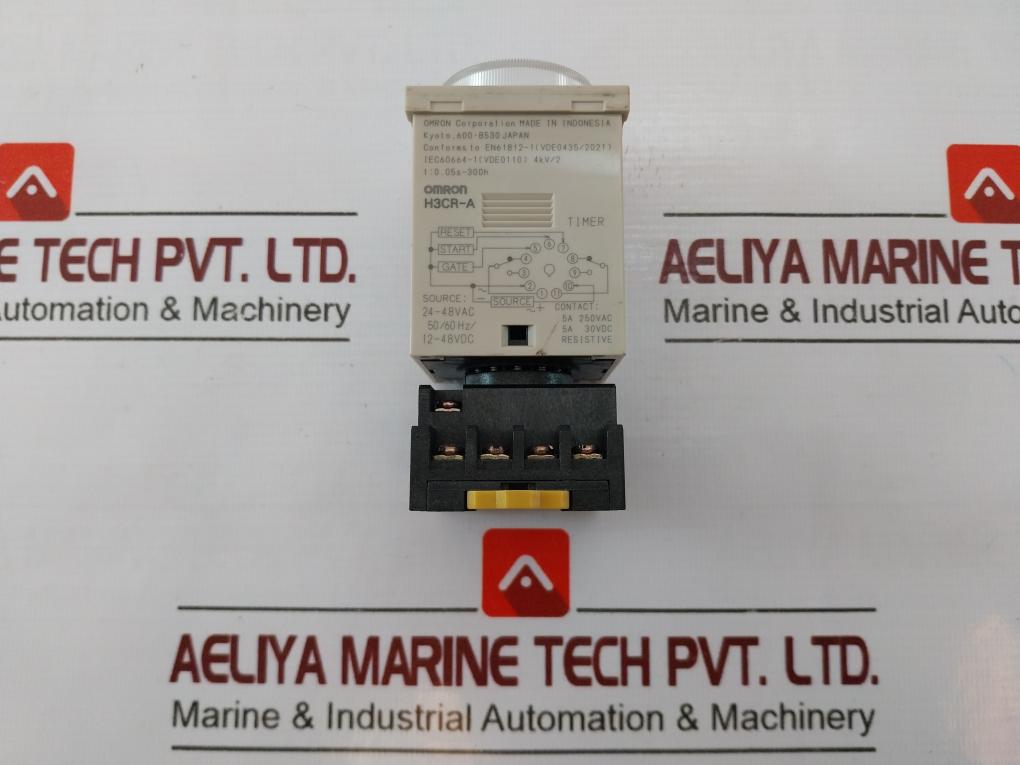Omron H3Cr-a Programmable Multi-function Time Delay Relay 24-48Vac 50/60Hz