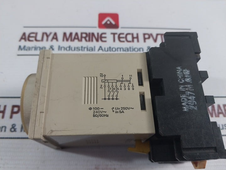 Omron H3Cr-a Timer Relay With Base 100 To 240Vac 50/60Hz