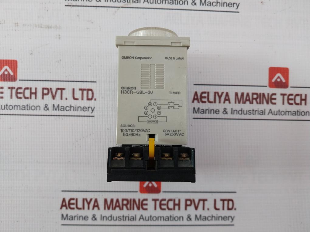 Omron H3Cr-g8L-30 Solid State Timer P2Cf-08 100/110/120Vac 50/60Hz 0-60Sec 5A
