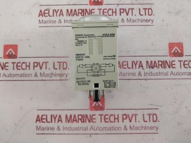 Omron H3Cr-h8L Power Off Delay Timer Relay 24V Ac/Dc 5A 250Vac Iec60947-5-1