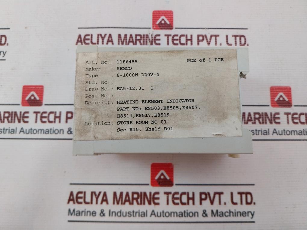 Semco 8-1000/230-4.1 Heating Element Indicator 50/60hz