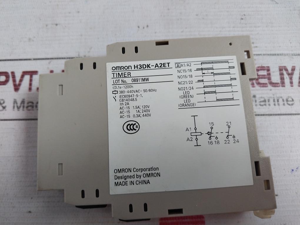 Omron H3Dk-a2Et On-delay Timer 380-440Vac 50/60Hz Iec60947-5-1 0.1S-100H