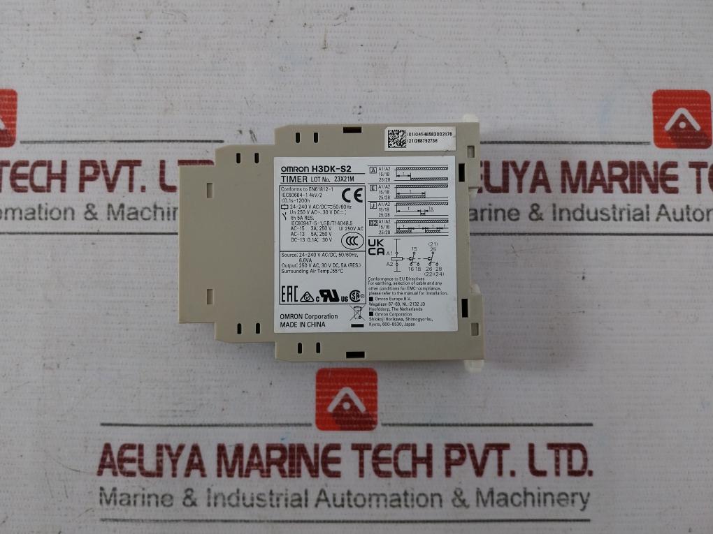 Omron H3Dk-s2 Solid-state Timer 250V Ac 30V Dc 5A 0.1S-1200H 50/60Hz 6.6Va
