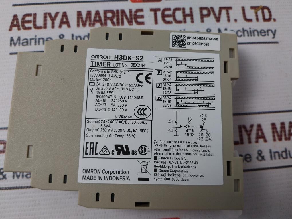 Omron H3Dk-s2 Timer 24-240V Ac/Dc 50/60Hz 5A