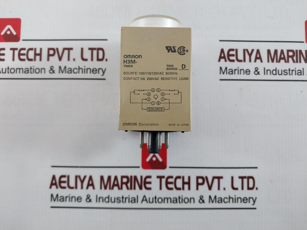 Omron H3M Solid-state Timer 100/110/120Vac 50/60Hz 06680N 5A 250Vac