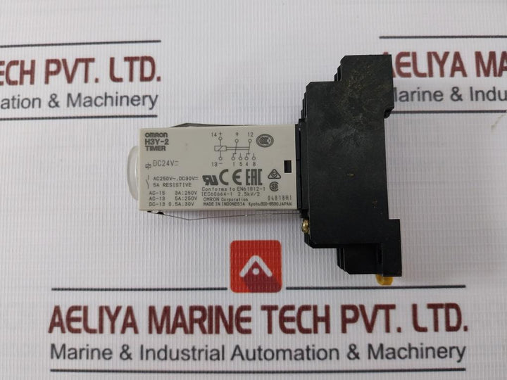 Omron H3Y-2 Timer Relay With Base 0-120 Sec Ac250V~. Dc30V--- Pyf08A