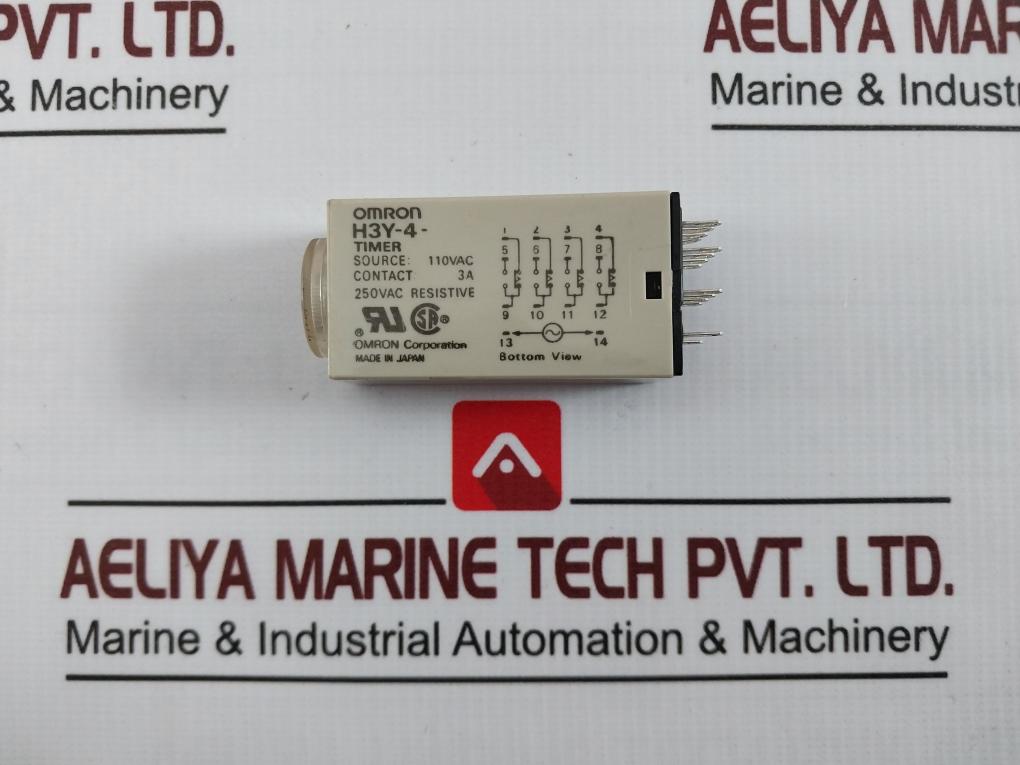 Omron H3Y-4 Timer 110Vac 3A 250Vac 0-30 Sec 07X40N