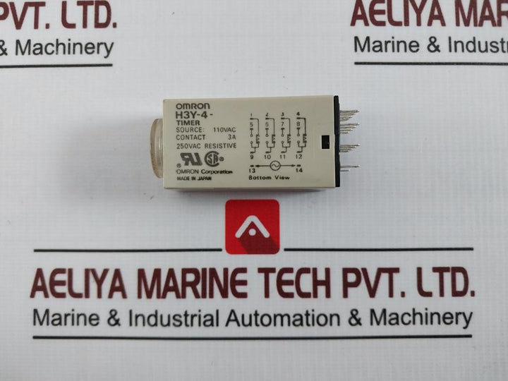 Omron H3Y-4 Timer 110Vac 3A 250Vac 0-30 Sec 07X40N