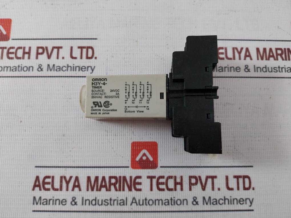 Omron H3Y-4 Timer Module With Base 0-30 Sec 24Vdc 3A 09780N Kh-rs-14