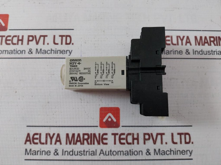 Omron H3Y-4 Timer Module With Base 0-30 Sec 24Vdc 3A 09780N Kh-rs-14