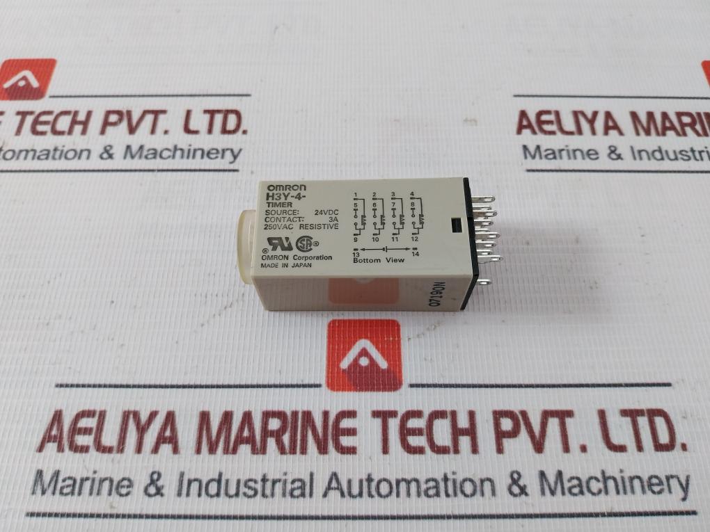 Omron H3Y-4 Timer Module With Base 24Vdc 07190N / Kh-rs-14 0–60 Sec
