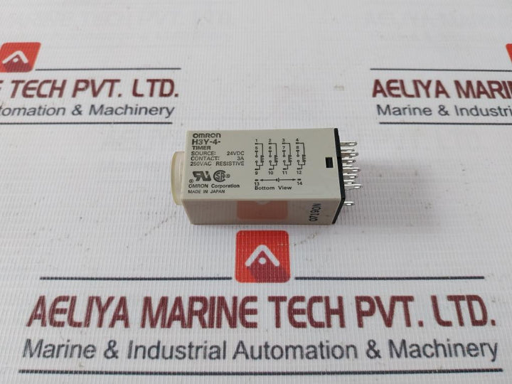 Omron H3Y-4 Timer Module With Base 24Vdc 07190N / Kh-rs-14 0–60 Sec