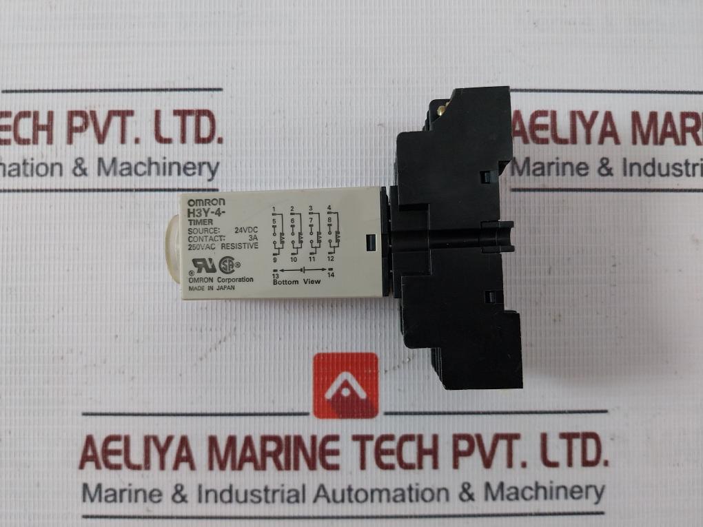 Omron H3Y-4 Timer Module With Base 24Vdc 07190N / Kh-rs-14 0–60 Sec