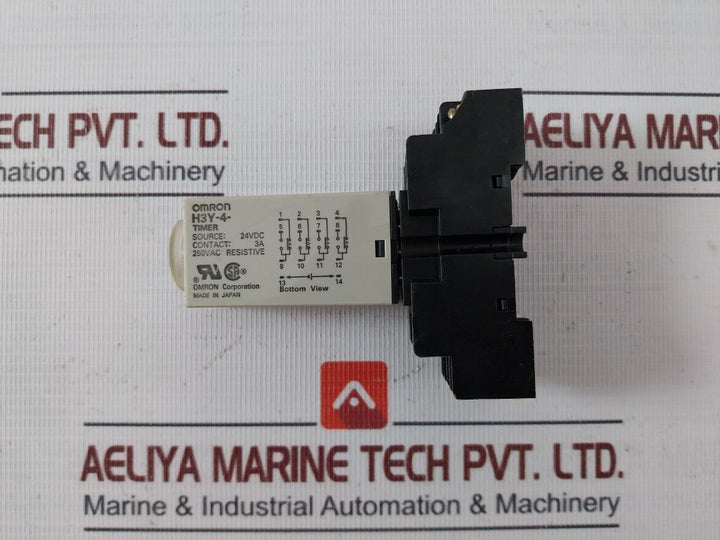 Omron H3Y-4 Timer Module With Base 24Vdc 07190N / Kh-rs-14 0–60 Sec