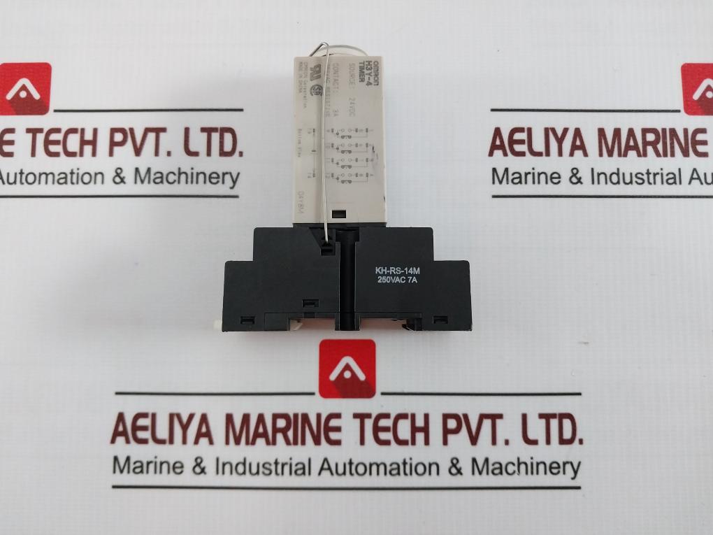 Omron H3Y-4 Timer Relay With Base 3A 24Vdc 0-30 Sec 250Vac 7A Kh-rs-14M 04Y8M