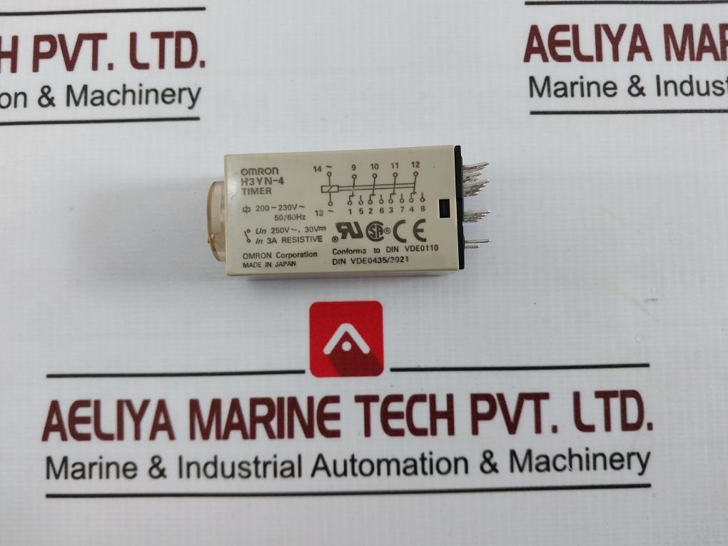 Omron H3Yn-4 Timer 200-230V 50/60Hz 250V 30V 3A 1S To 10M 14560N