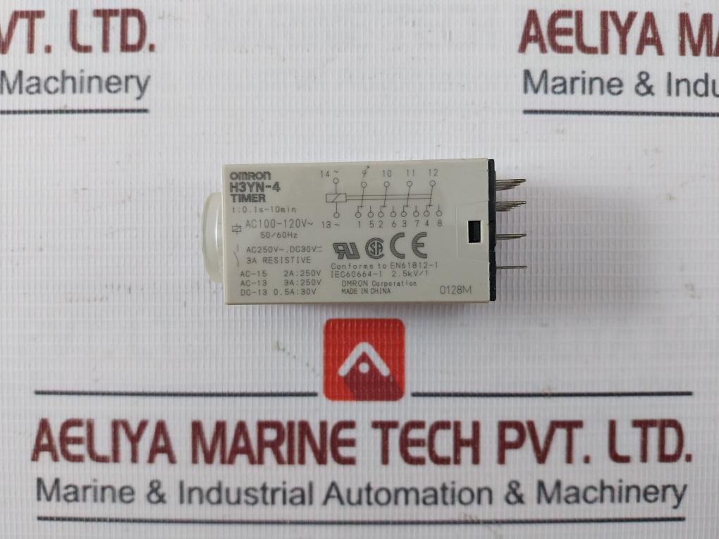 Omron H3Yn-4 Timer Ac100-120V 50/60Hz 0.1S-10Min Ac250V, Dc30V 3A 2.5Kv/1