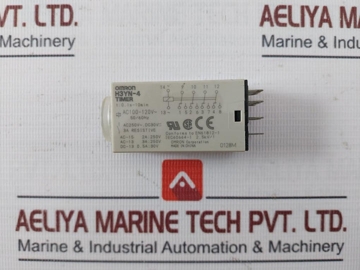 Omron H3Yn-4 Timer Ac100-120V 50/60Hz 0.1S-10Min Ac250V, Dc30V 3A 2.5Kv/1