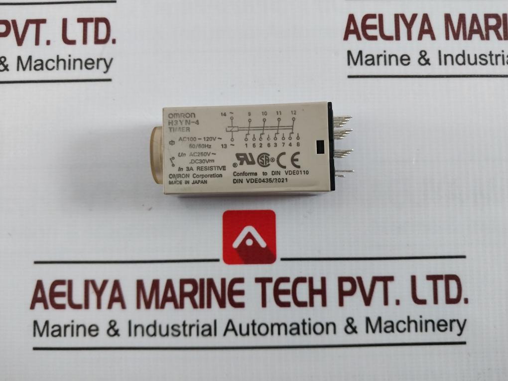 Omron H3Yn-4 Timer Ac100-120V 50/60Hz Ac250V, Dc30V 3A 1S-10M 0-1.0 09180N