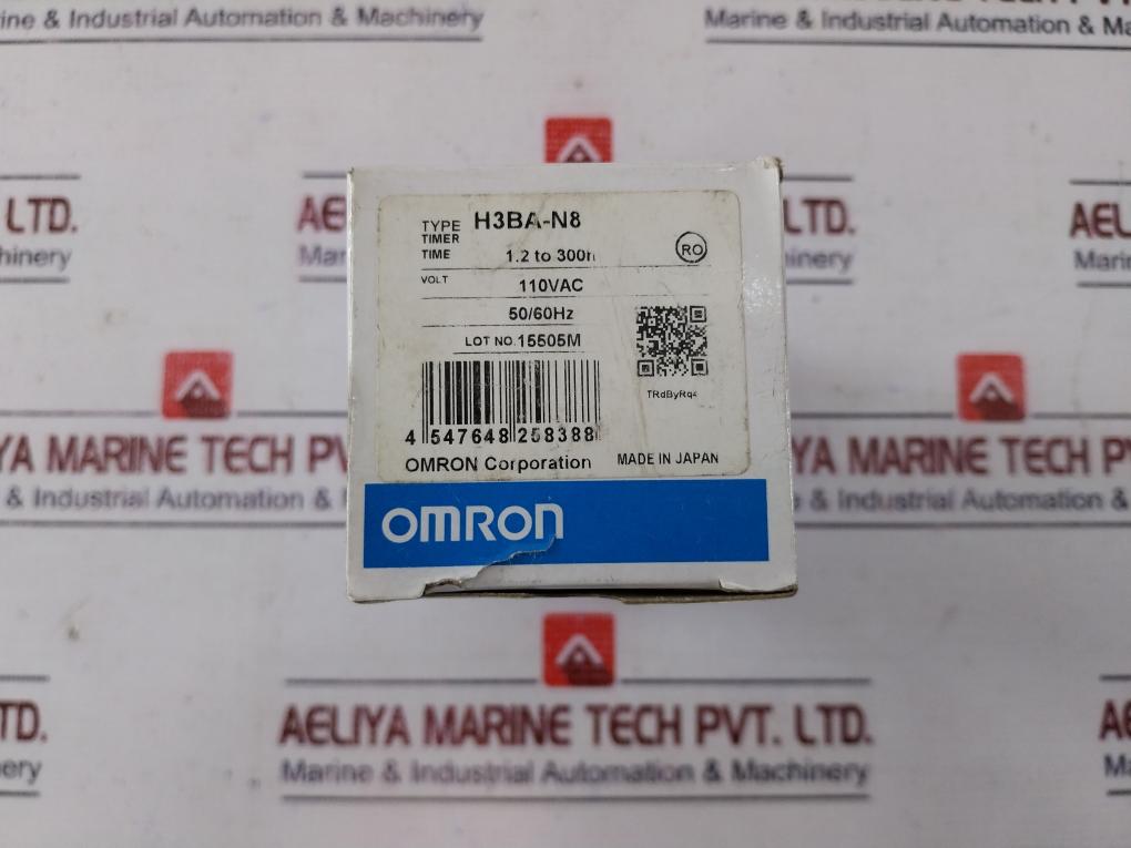 Omron H3Ba-n8 Solid State Timer Relay 110Vac 50/60Hz 0-30 Sec 5A 250Vac
