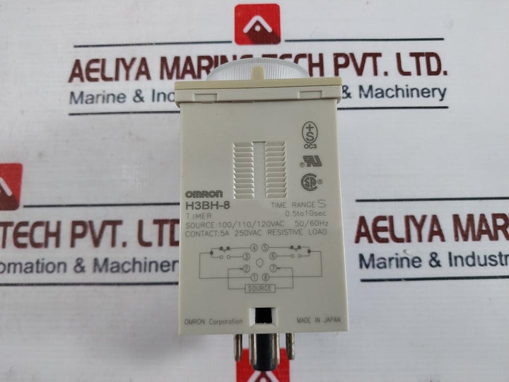 Omron H3Bh-8 Power Off Delay Timer 100/110/120Vac 50/60Hz 0.5 To 10Sec