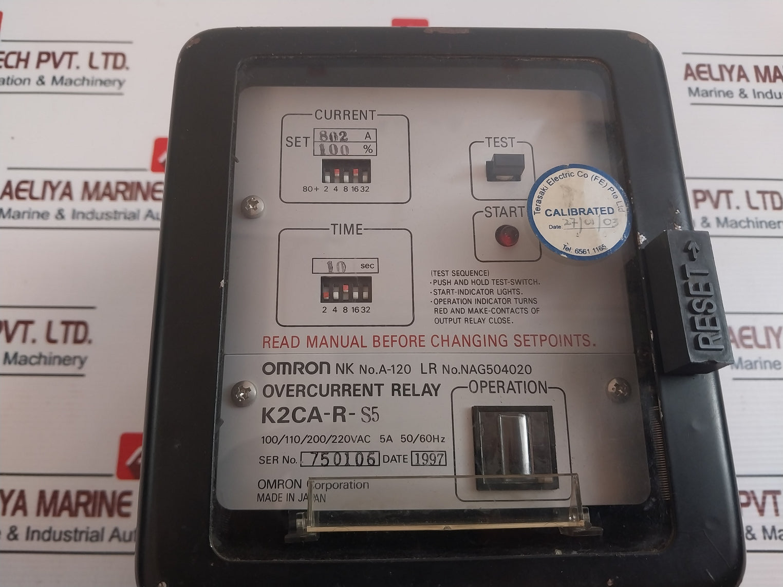 Omron K2Ca-r-s5 Overcurrent Relay Nag504020 5A 100/110/200/220Vac