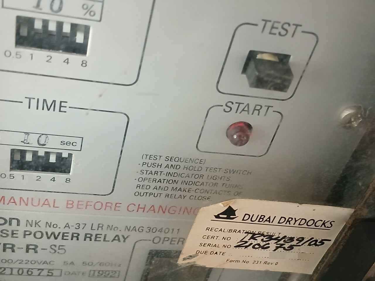 Omron K2Wr-r-s5 Reverse Power Relay 5A 50/60Hz