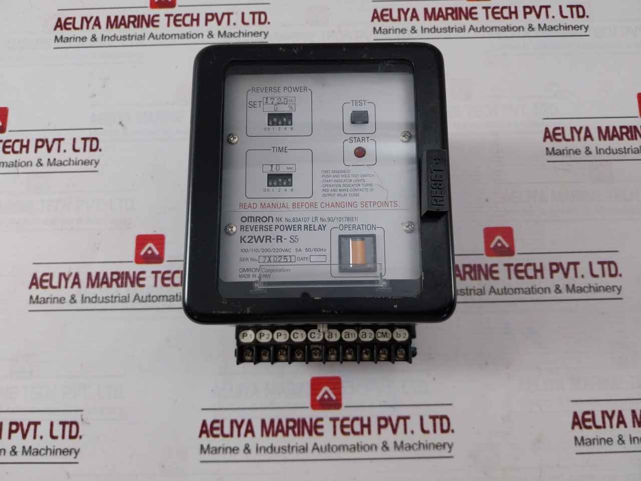 Omron K2Wr-r-s5 Reverse Power Relay 5A 50/60Hz 10 Sec