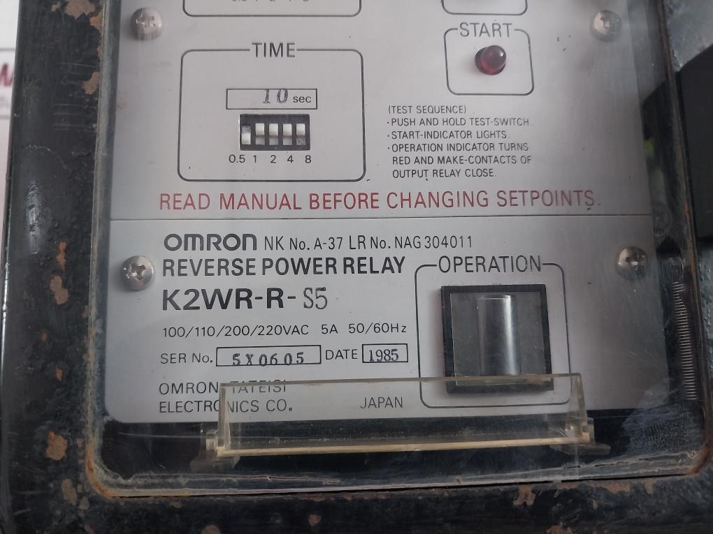 Omron K2Wr-r-s5 Reverses Power Relay 10 Sec