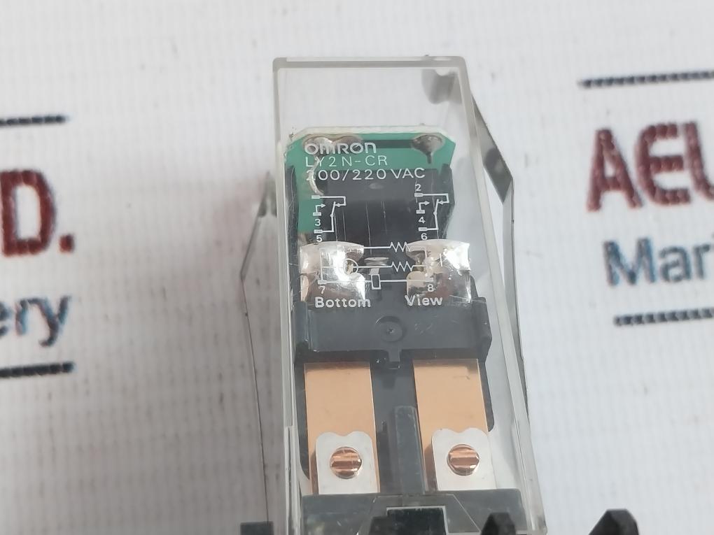 Omron Ly2N-cr Power Relay With Base 200/220 Vac