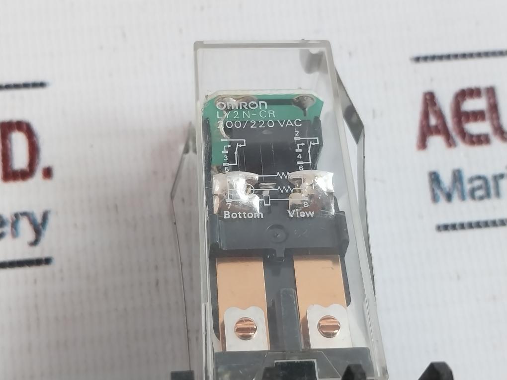 Omron Ly2n-cr Power Relay With Base 200/220 Vac