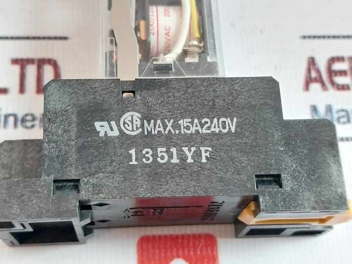 Omron Ly2N-cr Power Relay With Base 200/220 Vac