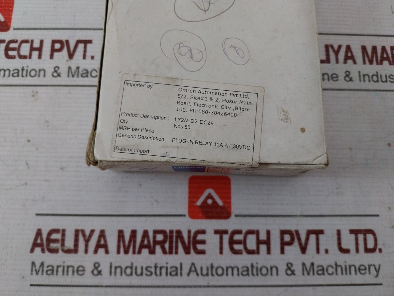 Lot of 2X OMRON LY2N-D2 General Purpose Relays 24VDC 1/2HP 120VAC DC24