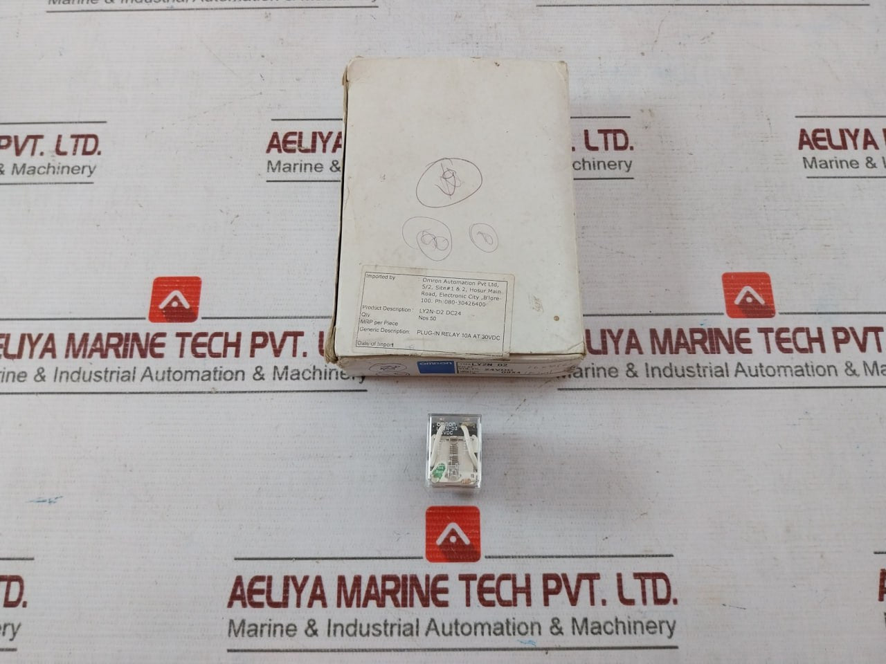 Lot of 2X OMRON LY2N-D2 General Purpose Relays 24VDC 1/2HP 120VAC DC24